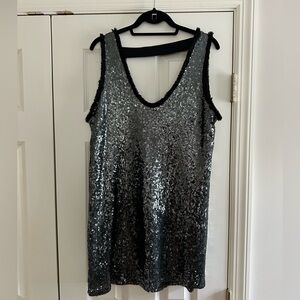 Zara - Mini Sequins Low Back Shift Dress - Size L
